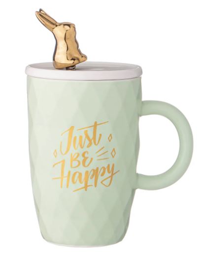 КРУЖКА LEFARD С КРЫШКОЙ И ЛОЖКОЙ BUNNY 390МЛ, МЯТНАЯ